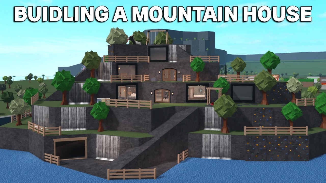 I Built A Mountain House In Bloxburg Youtube