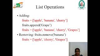 Lists in Python | Problem Solving Using Python | SNS Institutions