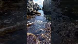 【4K 15秒の北海道旅行　積丹岬奇岩水路の波の音】　水の音　カヤック　絶景　自然音　環境音　shorts waves blue ocean natural sound  blue lagoon