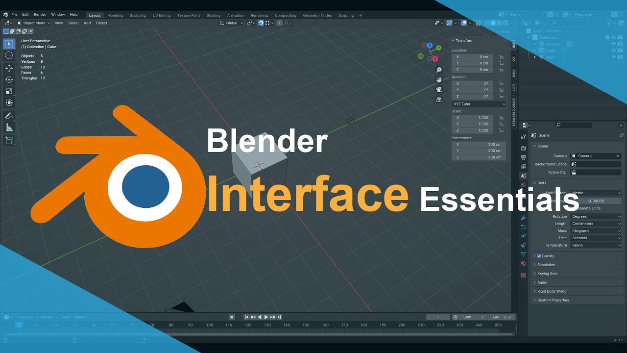 Blender Interface Essentials Part 1 Youtube