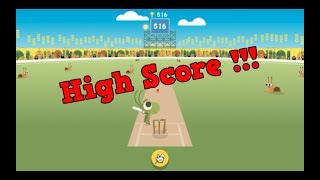 Highest Score on Google Doodle Cricket !!! 516!!!