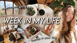 WEEK IN MY LIFE | treehouse girls getaway, honest friendship in your 20s chat, healthy grocery haul!