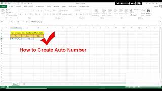 Learning Excel : How to Create Auto Number and Auto Table