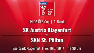 18.07.2017 / 18:30 Uhr SK Austria Klagenfurt (KLA) vs. SKN St. Pölten (SKN) | Livestream