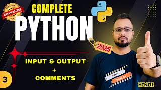 Python Tutorial in Hindi #3 - Basic Input & Output