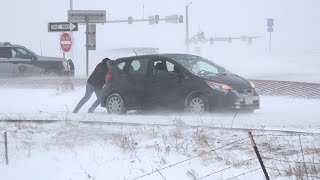 Winter Road Chaos With Intense Blizzard Conditions in Monument, CO