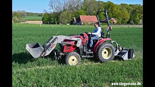 Kompaktschlepper Yanmar YT 235 R mit einem Schlegelmulcher Jansen EFGCH-17Schlegelmulchen