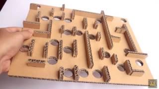 How to Make a Cardboard Box Marble Labyrinth Game   Tutorial   Just 5 mins