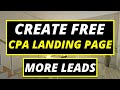 How To Create A Free CPA Landing Page 🔥 CPA Marketing For Beginners