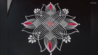 Easy Padi Kolam / Friday Padi Kolam / Aani Maadha Kolam / 4×2 Dots kolam / Classic Rangoli