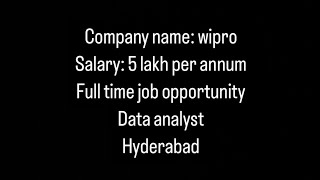 Company name: wiproSalary: 5 lakh per annumFull time job opportunity@alljobsnotify-ow1jv