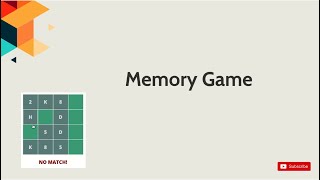 Create a Memory Game with Javascript, HTML5 and CSS3