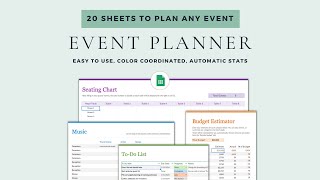 Event Planner Google Sheets & Excel Template | Wedding Planner | Event Planning