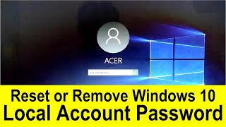 Forgotten Password Windows 10 Local Account Password