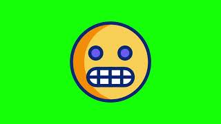 Grimacing Face Emoji Animation on Green Screen | 4K | FREE TO USE