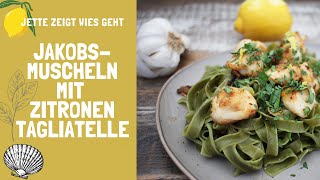 Jakobsmuscheln mit Zitronen Tagliatelle I einfaches Rezept 🍋