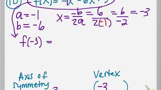 Quadratic study guide # 10