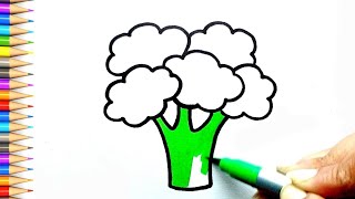 Easy Broccoli Drawing || How to Draw Broccoli Step by Step for Beginners || Vegetables Drawing..