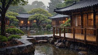 Dispel Your Worries with The Rolling Rain \u0026 thunder Pounding on Thin Tin Roof in RainForest at night