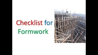 Checklist for Formwork