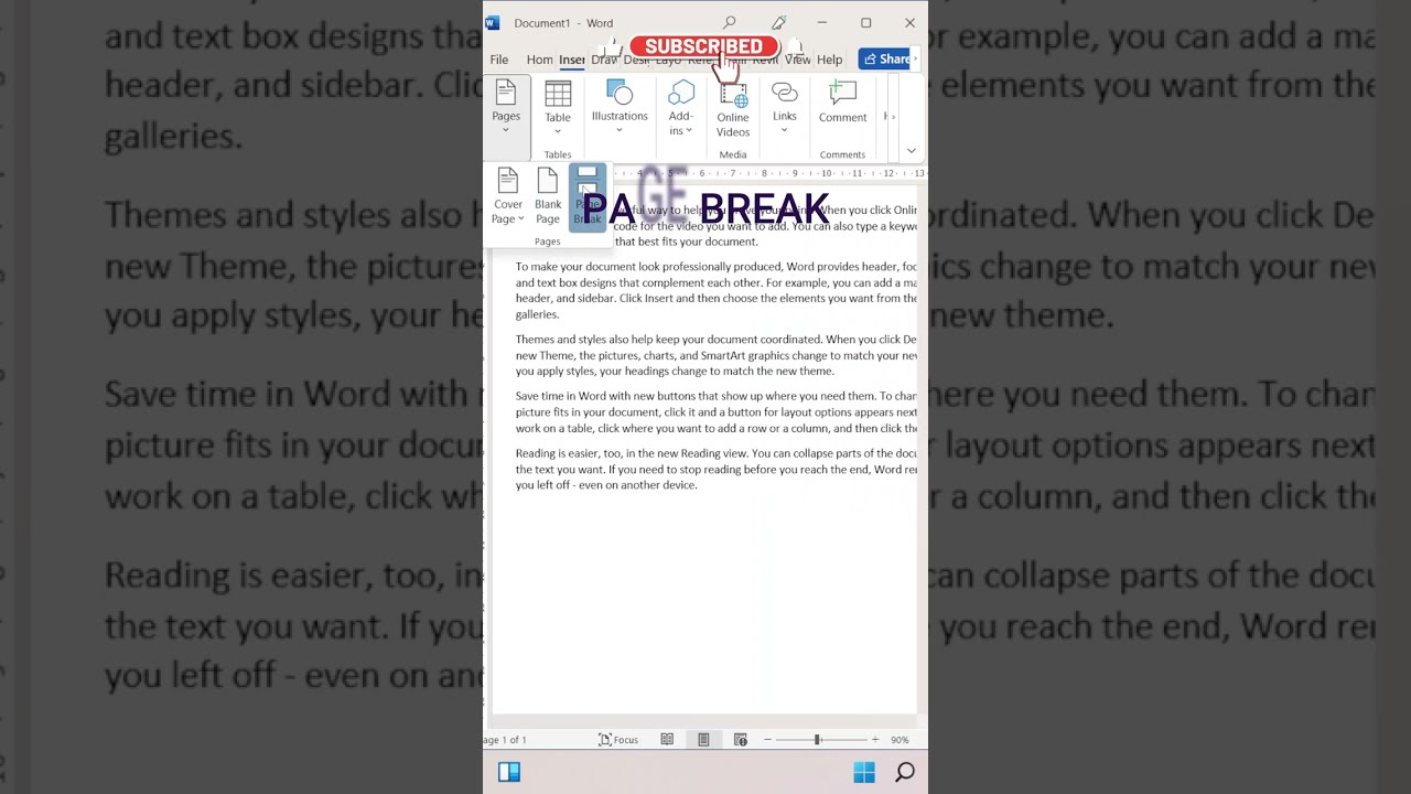 MOVE PARAGRAPH TO NEXT PAGE WITH SHORT COMMAND IN MS WORD #wordvideo