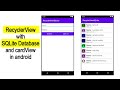 Android Studio | recyclerview with SQLite database and CardView