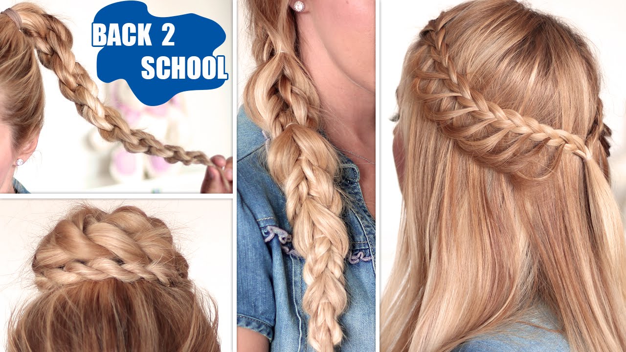 Easy Back To School Hairstyles ★ Cute, Quick And Easy Braids For Medium ...