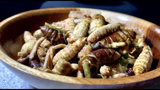 Cooking tasty silkworm recipe || Naga Kitchen