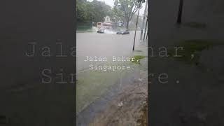 Singapore Extreme Weather--Road (Jalan Bahar) Flooded