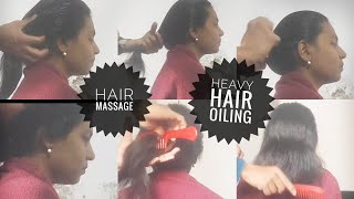 Teaser | heavy hair oiling and combing | sleek oily haircombing | hair massage | join membership