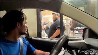 drive thru workers throws a drink at a tiktok prankster