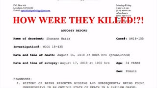 CHRIS WATTS AUTOPSY REPORTS AND CRIME SCENE