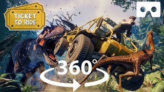Will you Escape the Dinosaurs in VR?? 360° Jurassic Park Jeep Ride (ARK PARK)