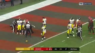 Myles Garrett Helmet Hitting Fight!! Browns and Steelers