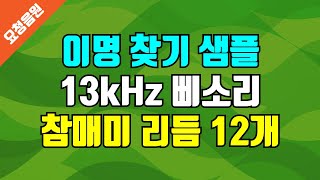 이명 찾기 샘플 - 13kHz 삐소리 참매미 리듬 12개, 이명 완화 차폐음, 이명 마스킹 사운드