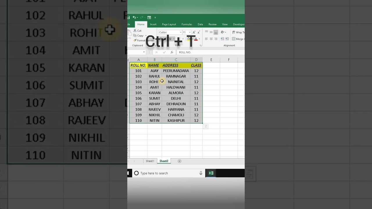 How to make tables, to bold, italic and underline in excel #shorts