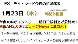 1/23　今夜DrGotoo-JUNがエントリー！　明日、日銀利上げ発表公算大！それが及ぼす影響とは！？