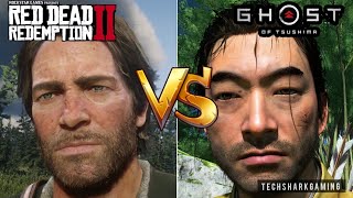 Red Dead Redemption 2 VS. Ghost of Tsushima - Comparison || NPC  graphics comparison