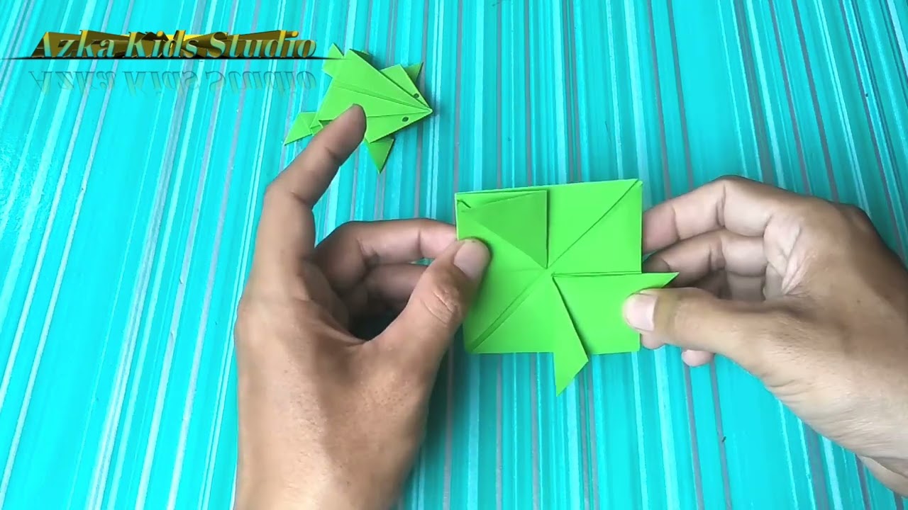 Cara Membuat Katak Dari Kertas Origami Yang Mudah - YouTube