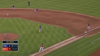 COL@MIA: Salty gets his first hit with the Marlins