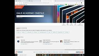 Gale Academic OneFile Database Search