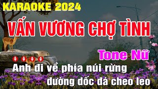 Vấn Vương Chợ Tình Karaoke Tone Nữ (A#m) Nhạc Sống | Trung Hiếu