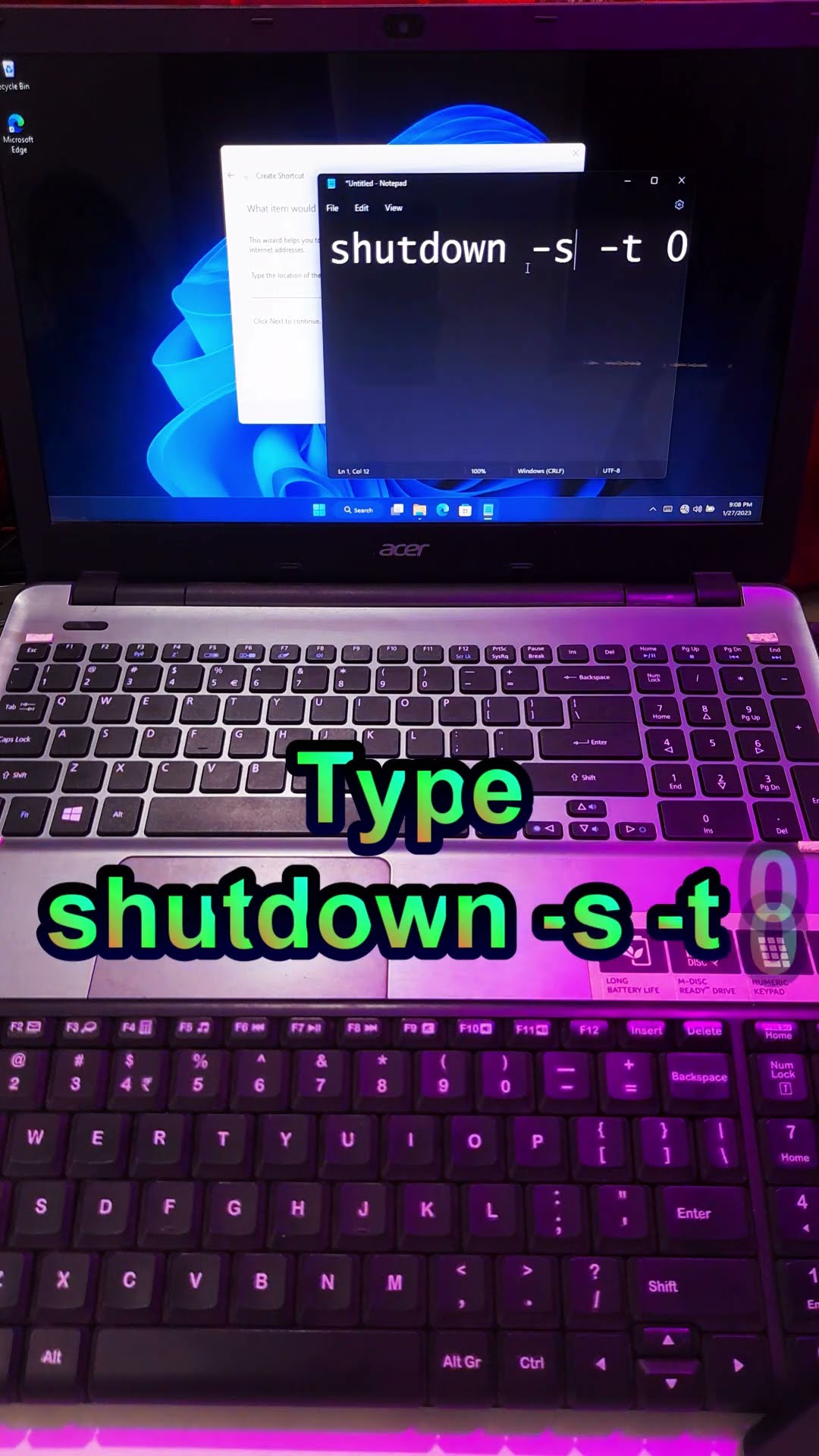 Amazing way to Shutdown Windows 11 Quickly  #youtubeshorts #short #shortsvideo