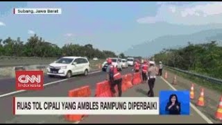 Ruas Tol Cipali Ambles Rampung Diperbaiki