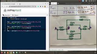 Resistive Network - Python code calculations