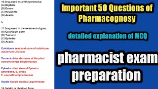 Important 50 Questions of Pharmacognosy#previousyearquestionofpharmacognosy#esic#aiims#tnmrb#osssc