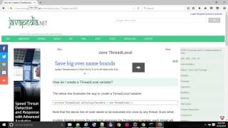 How do I create a ThreadLocal variable? - javapedia.net