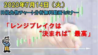 【レンジブレイクは“決まれば”最高】2020年7月14日（火）　日経先物チャート分析無料動画セミナー