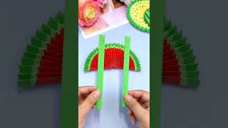 It's getting hotter, Let's make a watermelon fan with paper| DIY craft #shorts