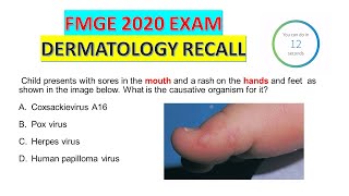 DERMATOLOGY FMGE 2020 AUGUST EXAM | RECALL MCQ | Image Based Questions | IBQ | Doctor Capricorn